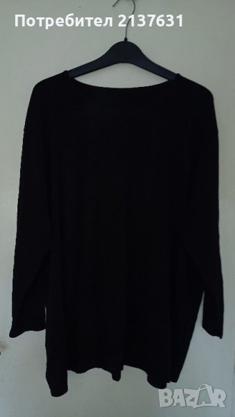 ДАМСКА ЧЕРНА БЛУЗА с дълъг ръкав Размер  XXXXL, снимка 1