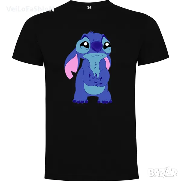 Нова сладка детска тениска със Стич - Sad Stitch в черен цвят, снимка 1