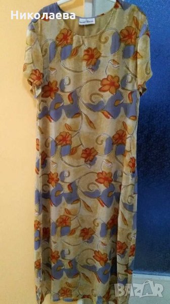 Дълга свободна рокля на цветя,L, снимка 1