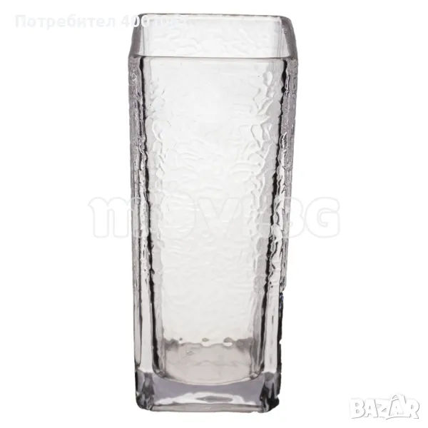 квадратна стъклена ваза от Италия, снимка 1