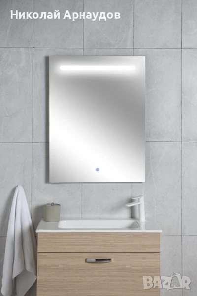 LED огледало за баня с тъчскрийн, 60x80 см, снимка 1