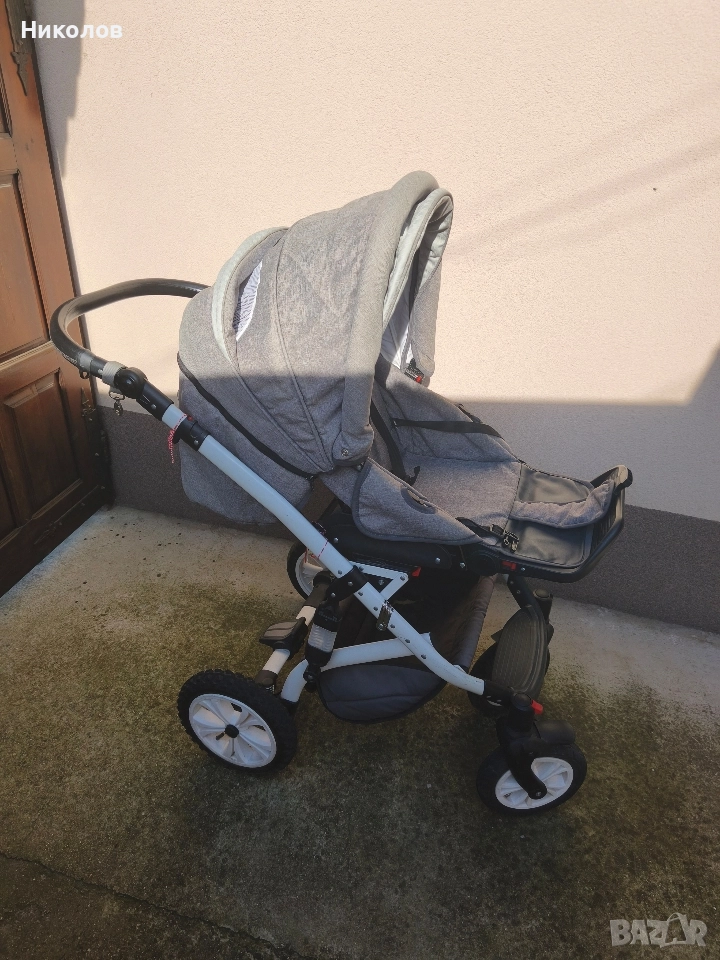 Комбинирана количка 3в1 LORELLI Premium POLAND MIA AIR LIGHT&DARK GREY, снимка 1