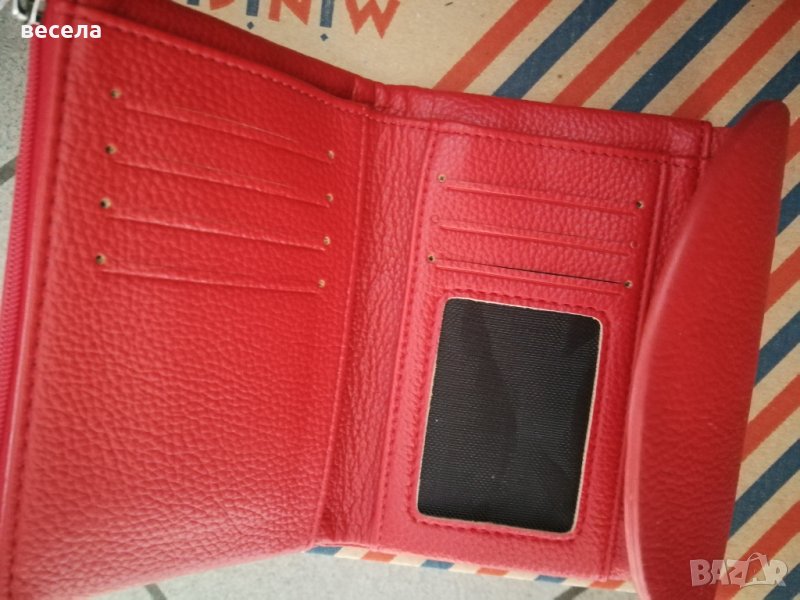 Дамски мек портфейл, с прегради, два ципа, визитник, естествена кожа, снимка 1