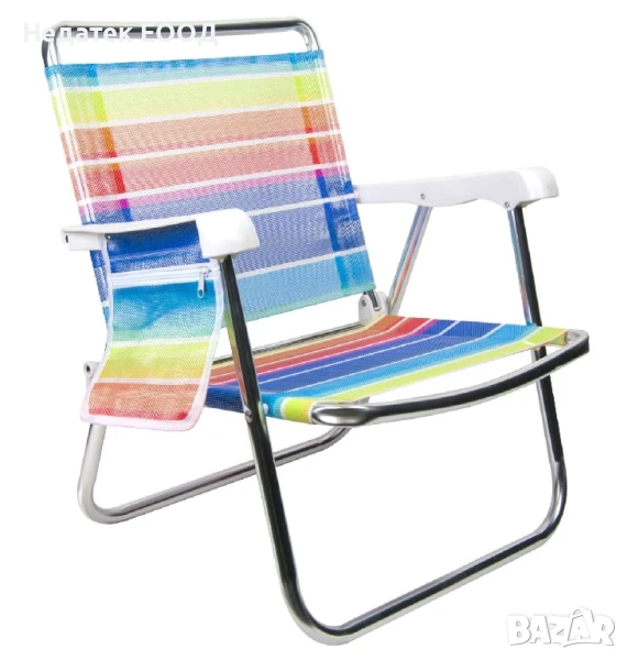 Плажен сгъваем стол, Многоцветен, 60x61x63см., снимка 1