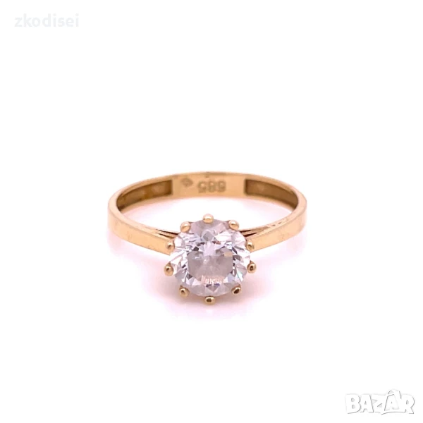 Златен дамски пръстен 2,12гр. 14кр. проба:585 размер:54 модел:32582-1, снимка 1