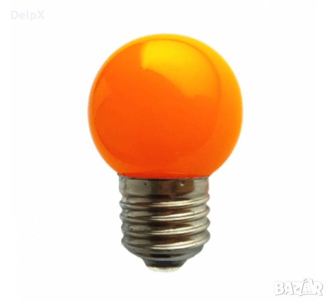 Лампа сфера мини оранжева с цокъл E27 220V 25W, снимка 1