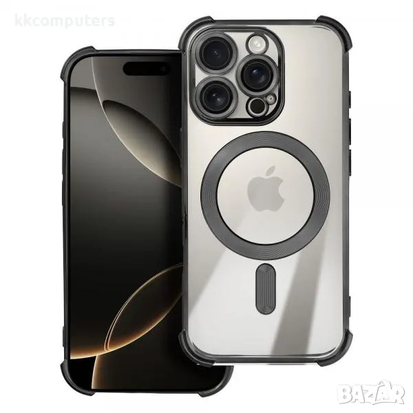 Калъф силикон Electro AntiShock MagSafe / Черна рамка / за iPhone 16 Pro 6.3 Баркод : 3131869, снимка 1