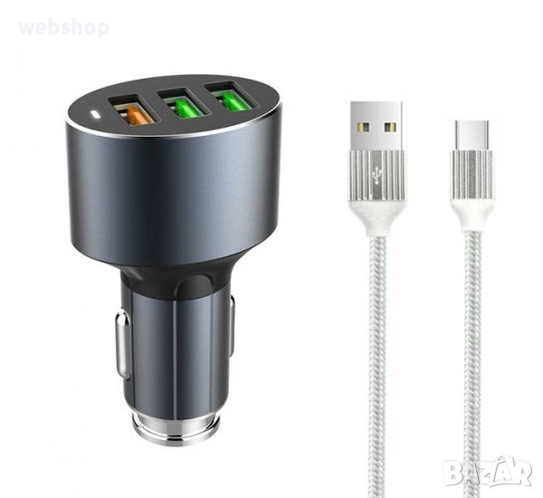 Качествено Автомобилно зарядно ,бързо зареждане LDNIO за мобилен телефон с букса за Type-C USB 5V 3A, снимка 1