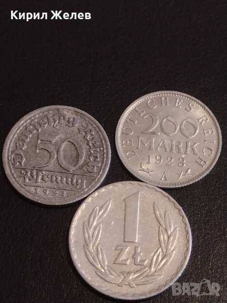 Три монети пфенинг,марки,злоти ГЕРМАНИЯ, ПОЛША ЗА КОЛЕКЦИОНЕРИ 30342, снимка 1