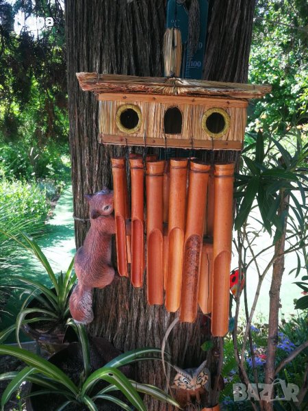 Вятърен звънец от дърво Къщичка , снимка 1