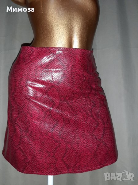 MORGAN M Червена кожена къса пола , снимка 1