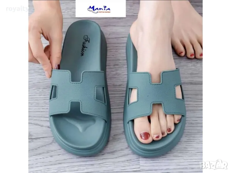 Дамски чехли на платформа , снимка 1