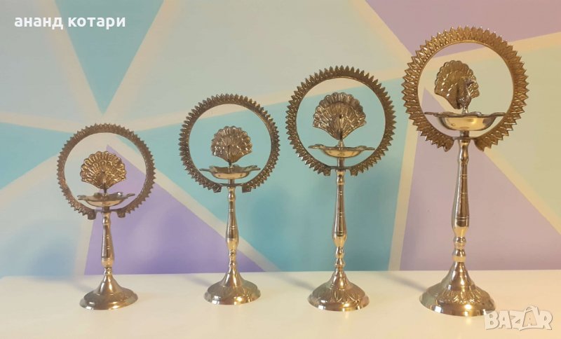 Свещник (Дия)- месинг , снимка 1