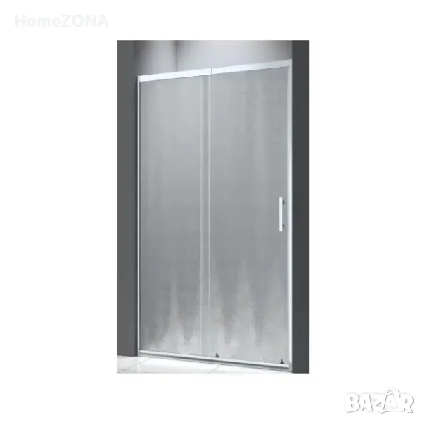 Параван за баня ELITE R, 140-160х190 см, матирано стъкло, хром, снимка 1