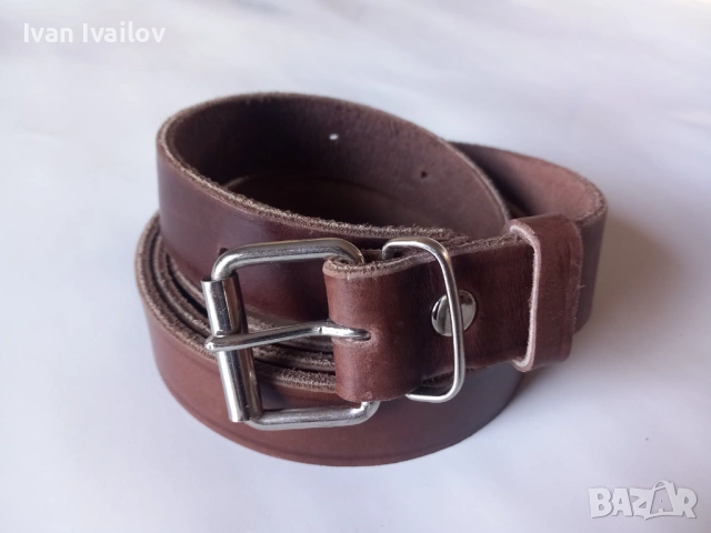 Мъжки колан от естествена кожа 3.5 см / 145 см – Ръчна изработка