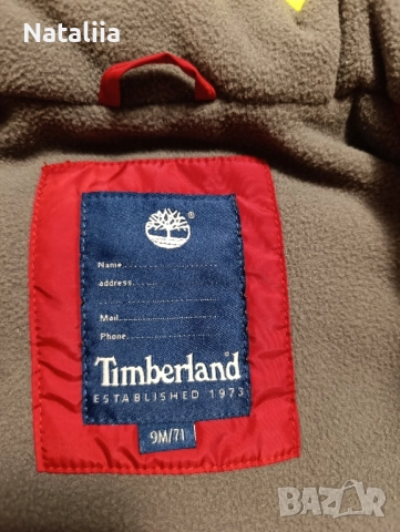 Оригинална жилетка Timberland – 9 месеца / 71 см, червена с топла подплата, снимка 5 - Жилетки и елечета за бебе - 51824473