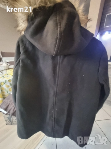 Zara S дамско черно палто, снимка 5 - Палта, манта - 52865525
