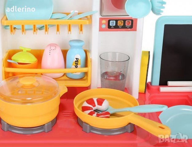 Игра Детска кухня , 72 см, много аксесоари и прибори, детска кухня, кухня за кукли, червена, снимка 10 - Играчки за стая - 34164438