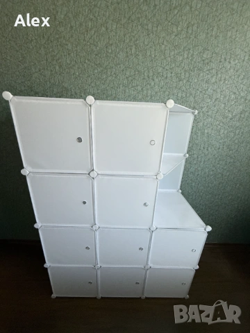 Модулен гардероб Time Trade, 9 рафта, 147x111x47 см, Бял, снимка 2 - Гардероби - 54290502