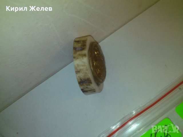 ГИПСОВО КОПИЕ на СТАРА МОНЕТА АПЛИКАЦИЯ ВЪРХУ ЕЛЕНОВ РОГ за КОЛЕКЦИЯ 10829, снимка 4 - Колекции - 29825533