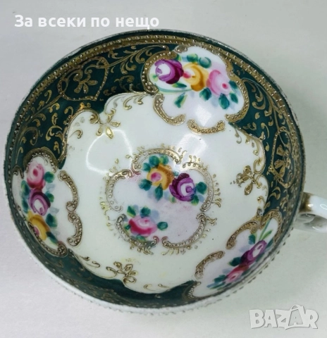 Japanese  Circa 1908-1921 Gilded Moriage Hand Painted Tea Cup & Saucer Trio Код P1610, снимка 6 - Сервизи - 52589054