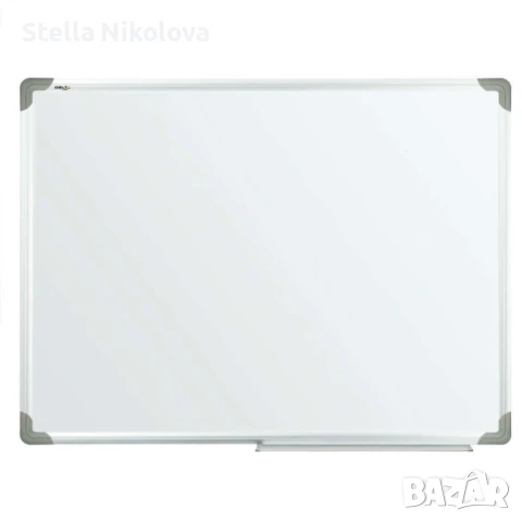 Бяла магнитна дъска 60х90см. с алуминиева рамка и поставка за маркери