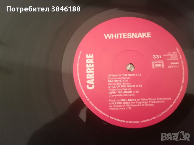 Whitesnake – Whitesnake Carrere – 66443, снимка 8 - Грамофонни плочи - 42425352