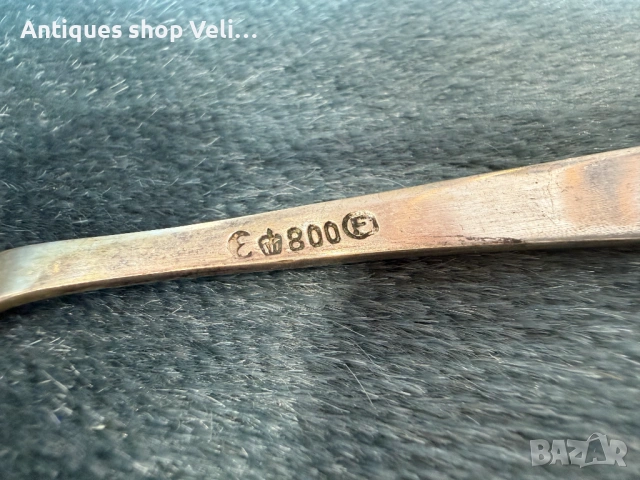 Сребърна щипка за лед/захар №8003 , снимка 4 - Други ценни предмети - 53926178