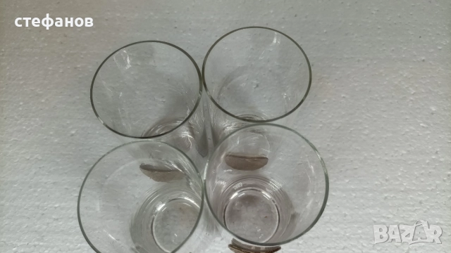 Чаши за безалкохолно с лепната имитация на старинна монета, 4 бр, снимка 5 - Чаши - 52640794