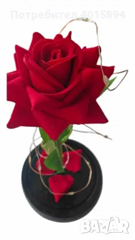 Осветена роза в стъкленица , снимка 4 - Декорация за дома - 48580441