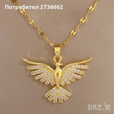 Позлатено колие " Феникс ", снимка 4 - Колиета, медальони, синджири - 54160824