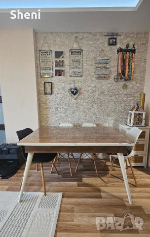 Трапезна разтегателна маса 90х78х140/178,5 см., снимка 4 - Маси - 53218789