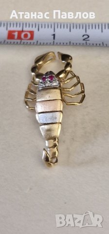 Златна висулка Скорпион, снимка 5 - Колиета, медальони, синджири - 42826995