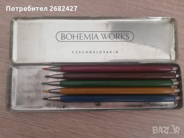 COLORAMA BOHEMIA Works 5217/C/S  - Set of 5Mechanical Pencil TIN BOX  1960's, снимка 3 - Антикварни и старинни предмети - 29916627