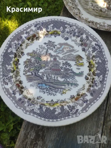 Чинии с английски трансферни декори. Две манифактури с различни интерпретации , снимка 3 - Чинии - 47369328