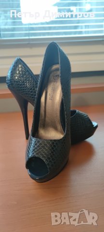 Черни обувки на ток, снимка 3 - Дамски обувки на ток - 35207094