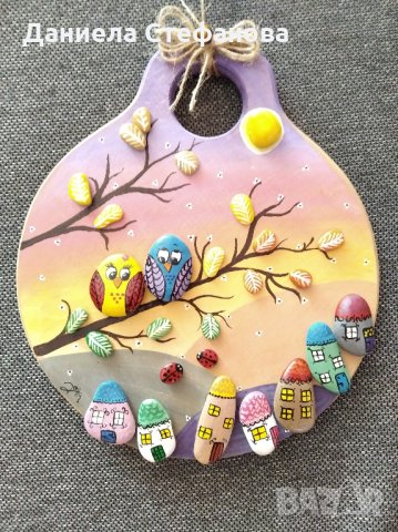 Ръчно рисувани картини, табелки и декорация с морски камъчета