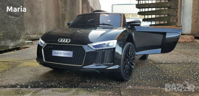 Акумулаторна кола Audi R8 Spyder 12V с меки гуми с Кожена седалка,MP3, Металик , снимка 6 - Детски велосипеди, триколки и коли - 31642289