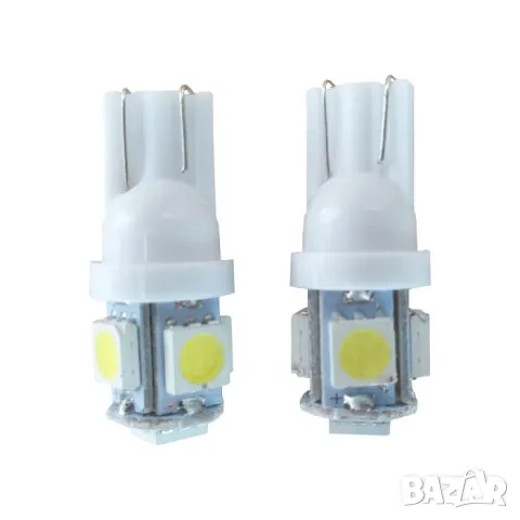 LED крушки T10 12V 5 SMD 2 броя, снимка 3 - Аксесоари и консумативи - 55865016