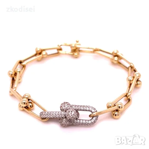 Златна дамска гривна Tiffany & Co. 11,32гр. 19,5см. 14кр. проба:585 модел:43480-5, снимка 2 - Гривни - 56250937