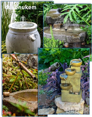 Соларен фонтан Biling 1.5W – 6 дюзи, филтър, стъклен панел, снимка 6 - Градински мебели, декорация  - 52711184