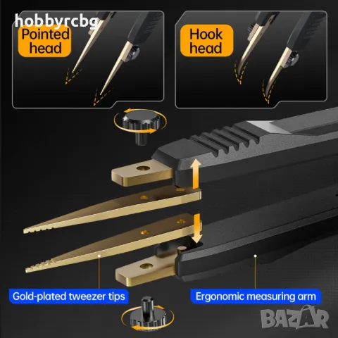 Мултиметър LCR тестер тип пинсета за SMD елементи с много възможности, снимка 6 - Други инструменти - 49928106