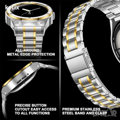 SUPLINK Каишка от неръждаема стомана, съвместима с Google Pixel Watch 3/2/1,мъжка, снимка 3 - Каишки за часовници - 53023364