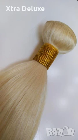 Екстеншън, 100% естествена коса за удължаване - слънчево русо - различни дължини, снимка 7 - Аксесоари за коса - 39103611