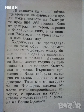 В сянката на Княза - Борис Брайков - 1990г., снимка 3 - Художествена литература - 56211103