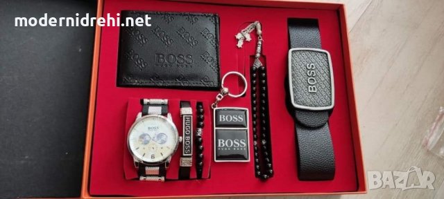 Комплект Boss колан,часовник,портфейл,броеница,запалка,гривна