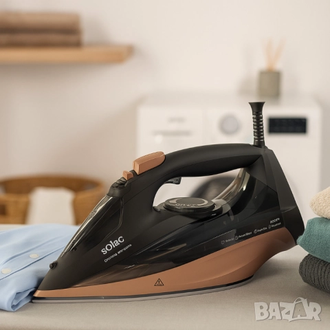 Ютия Solac Optima Shine 3000 за сухо и парно пране, керамична гладеща повърхност, 3000 W