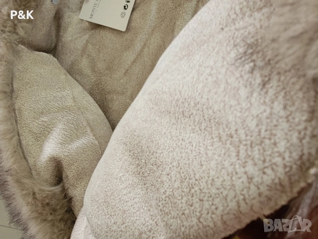 Пухкаво палто от еко косъм, снимка 5 - Палта, манта - 52371862