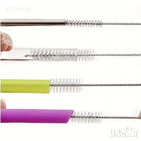 Комплект от 10 четки за почистване, 21 см, найлон/неръждаема стомана, снимка 4 - Други стоки за дома - 51507341