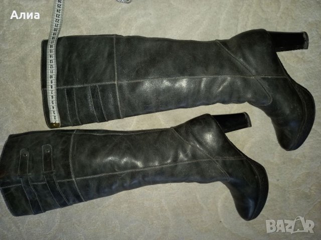 Ботуши кожени, номер 38, сиви,черни, бежови, снимка 7 - Дамски ботуши - 34111702